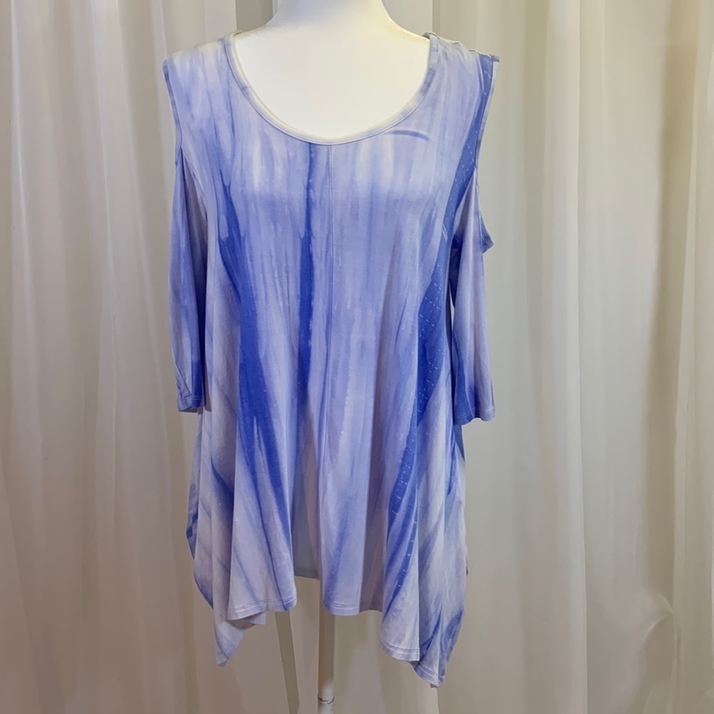 Soft Surroundings Viscose Dyed Blue Tunic, Size M